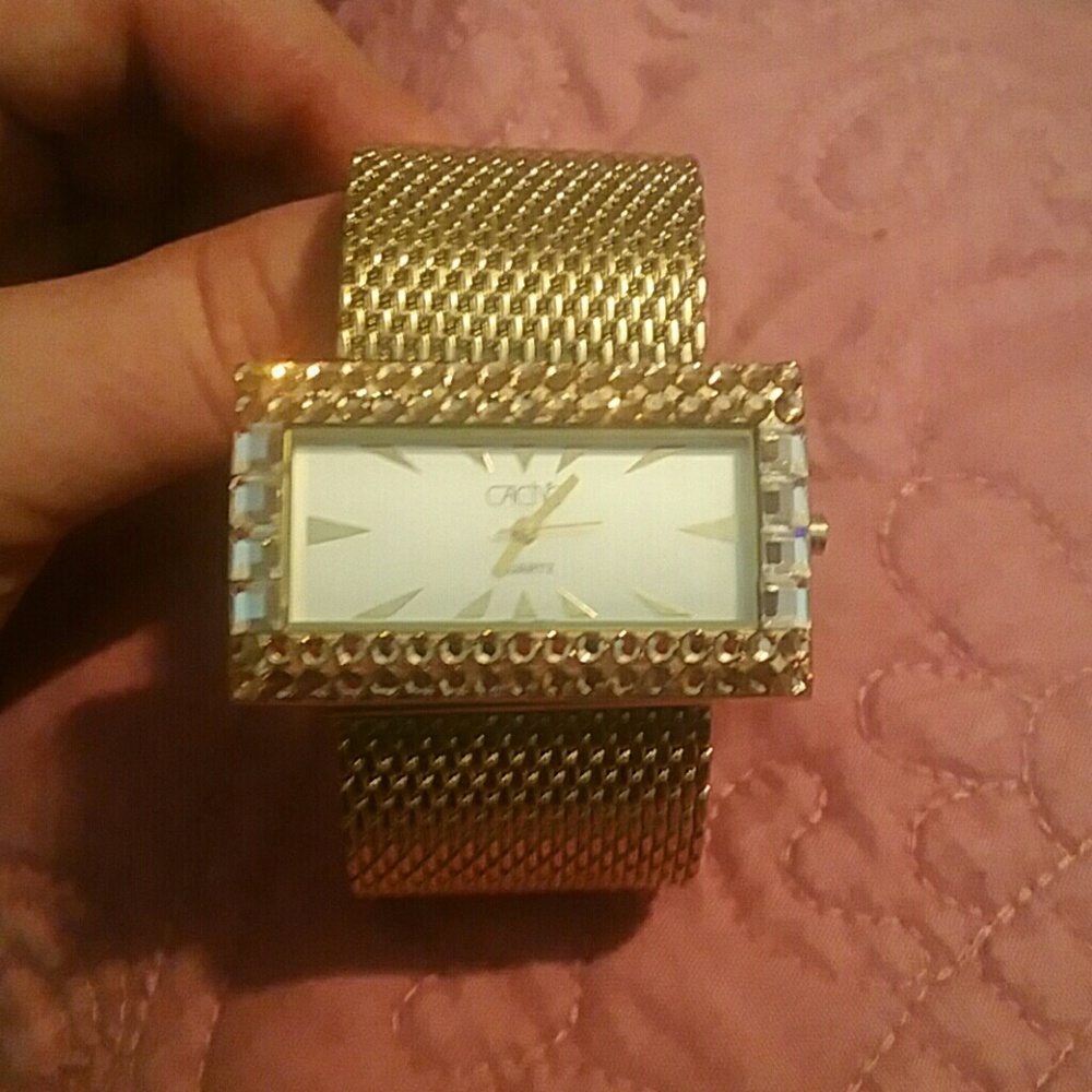 Cache Crystal Gold watch